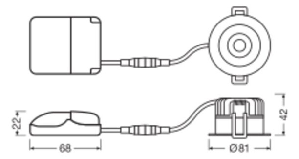SP FIX P 8W 930 PS DIM IP44 BK - Kluxen Online-Shop 
