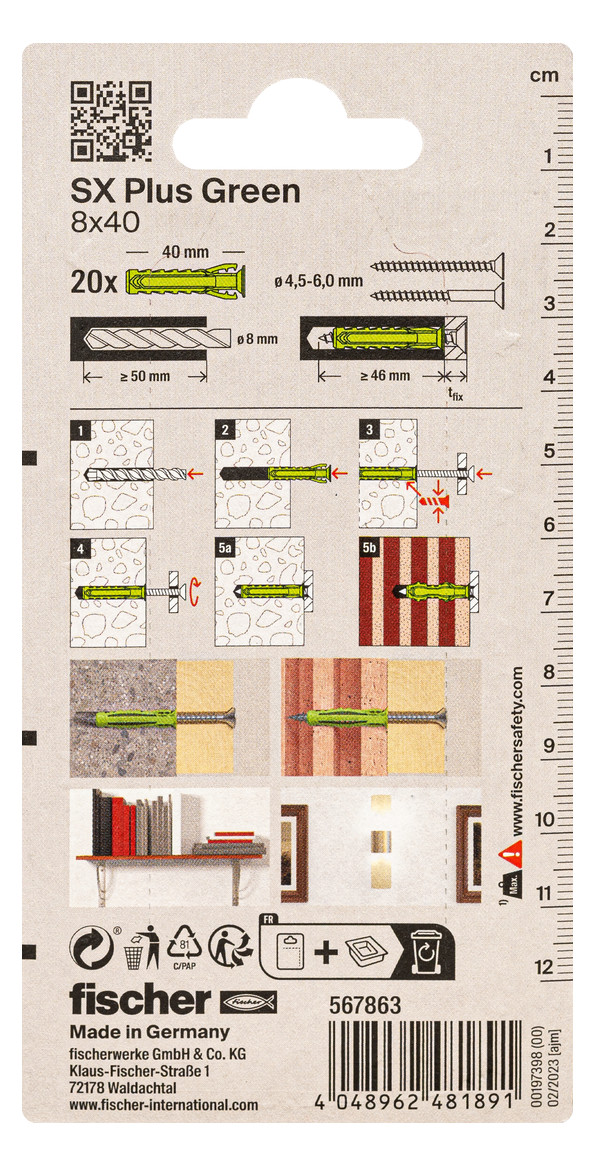 567863 Dübel SX Plus Green 8x40 K (20) - UNI ELEKTRO Online-Shop 