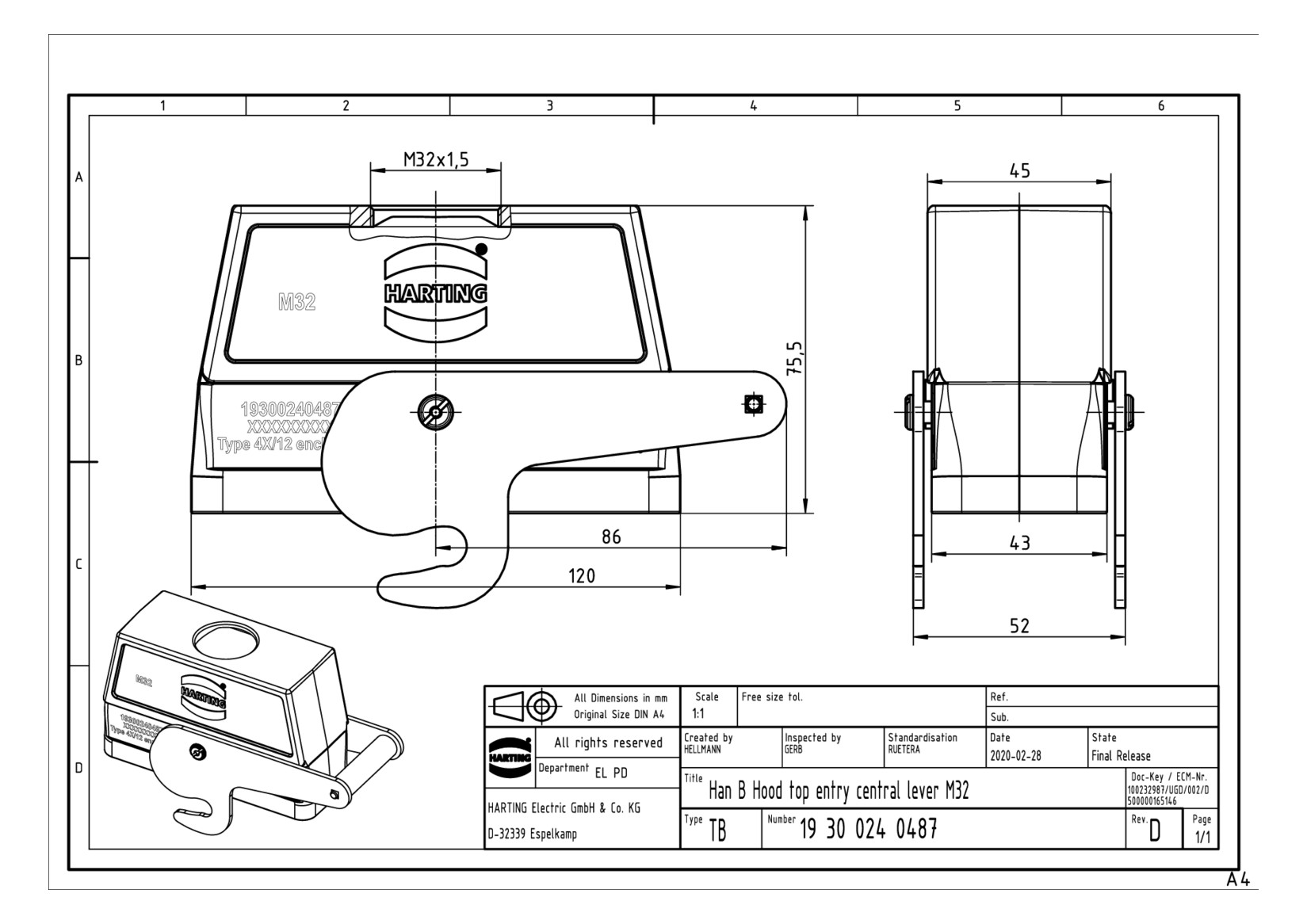 19 30 024 0487 Tüllengehäuse - UNI ELEKTRO Online-Shop 