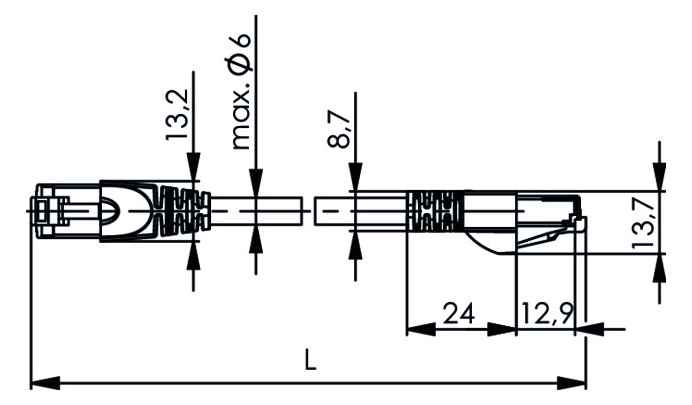 MP8 FS500 Patchkabel Cat.6A ISO grau 15m - UNI ELEKTRO Online-Shop 