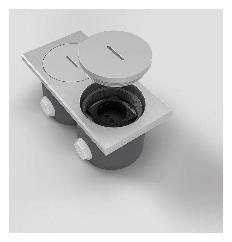 7602A Bodensteckdose, 2-fach, eckig, Sch - UNI ELEKTRO Online-Shop 