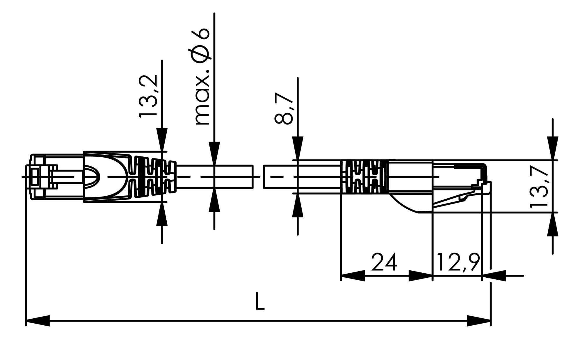 MP8 FS500 Patchkabel Cat.6A ISO grau 15m - UNI ELEKTRO Online-Shop