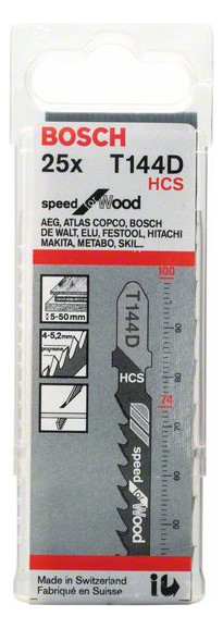 Bild Stichsägeblatt T 144 D Bosch VE à 25 Stück Speed for Wood-1