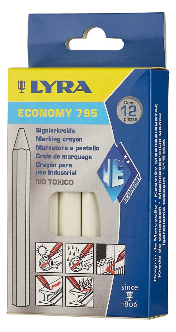 Bild Signierkreide sechseckig Nr. 795 weiß a12 Stück Lyra-1