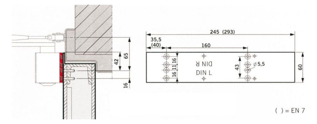 Montageplatte für TS 83 - dormakaba - 2