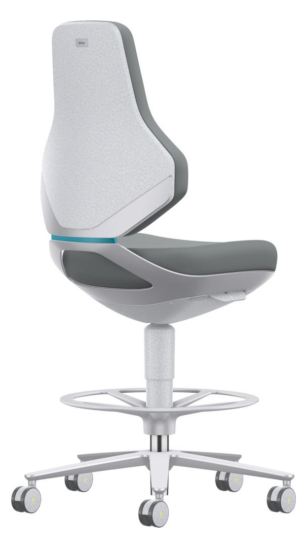 Bild Bimos Arbeitsstuhl Texon 4 weiß-meliert ESD Sitzhöhe 570-850 mm-1