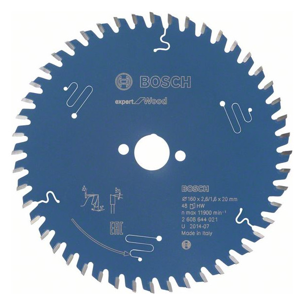 Bild HM-Kreissägeblatt 160x2,6/1,6x20 48Z WBo sch VE à 1 Stück Expert for Wood - BOSCH-0