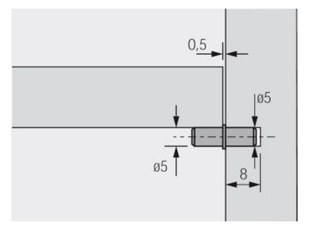 Bild Bodenträger Duplo, ø 5 mm, Stahl vernickelt - Hettich-1