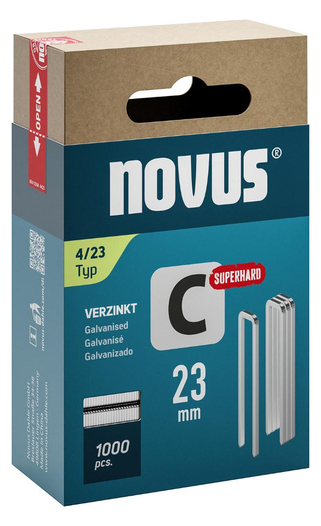 Bild Schmalrückenklammer C Typ 4/23 mm Novus VE à 1000 Stück-0