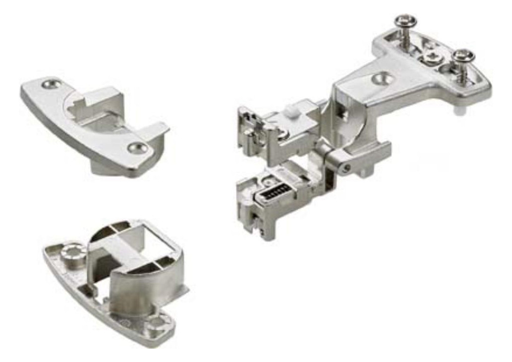 Bild Zwillingsscharnier Selekta Pro 2000 vern 180 °, Auflage 6,5 mm, mit Spreizmuffen - Hettich-1