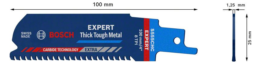 Bild Säbelsägeblatt EXPERT S 555 CHC Bosch VE à 1 Stück Thick Tough Metal-2