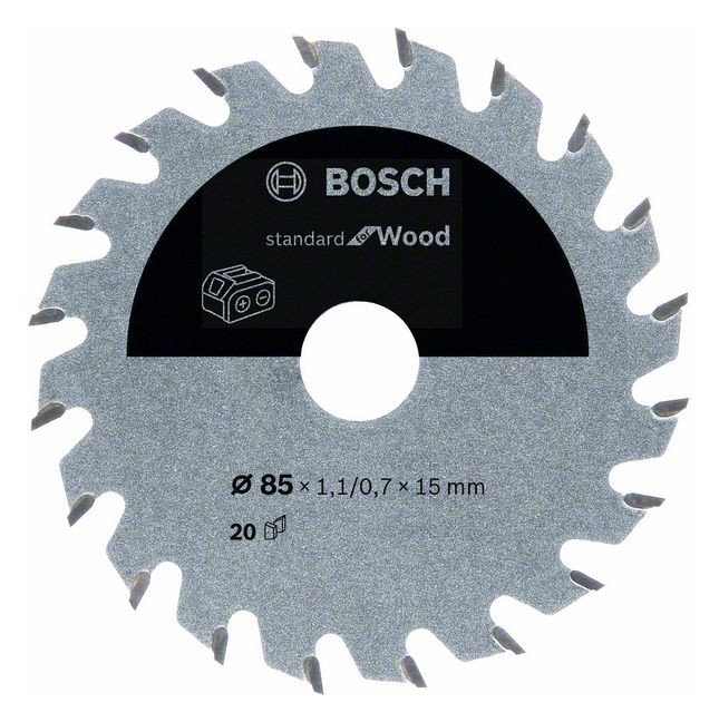 Bild HM-Kreissägeblatt 85x1,1/0,7x15 20Z Bosch VE à 1 Stück Standard Wood f Akkusägen-0