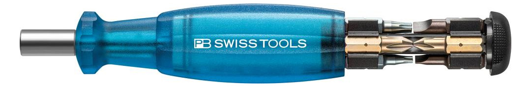 Bild Magazin-Bithalter blau 8-teilig Schlitz, PH, TX PB Swiss Tools-0