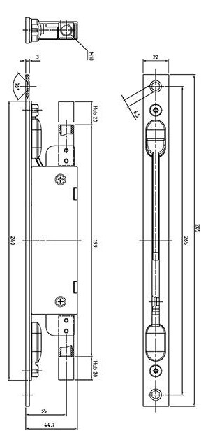 Bild Kantriegel 9220 Stulp 285x22mm verzinkt - DENI-1