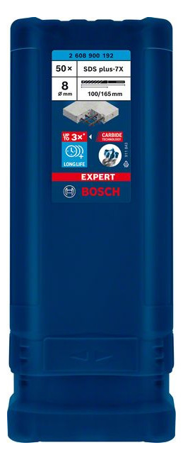 Bild Hammerbohrer EXPERT 8x100x165mm Bosch VE à 50 Stück SDS plus-7X-1
