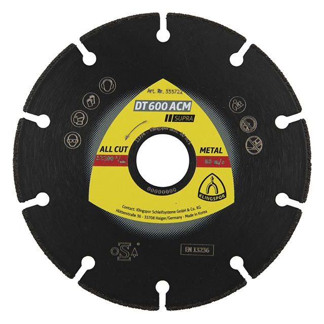 Bild Diamanttrennscheibe DT 600 ACM Supra 125 x1,3X22,23mm KLINGSPOR-0