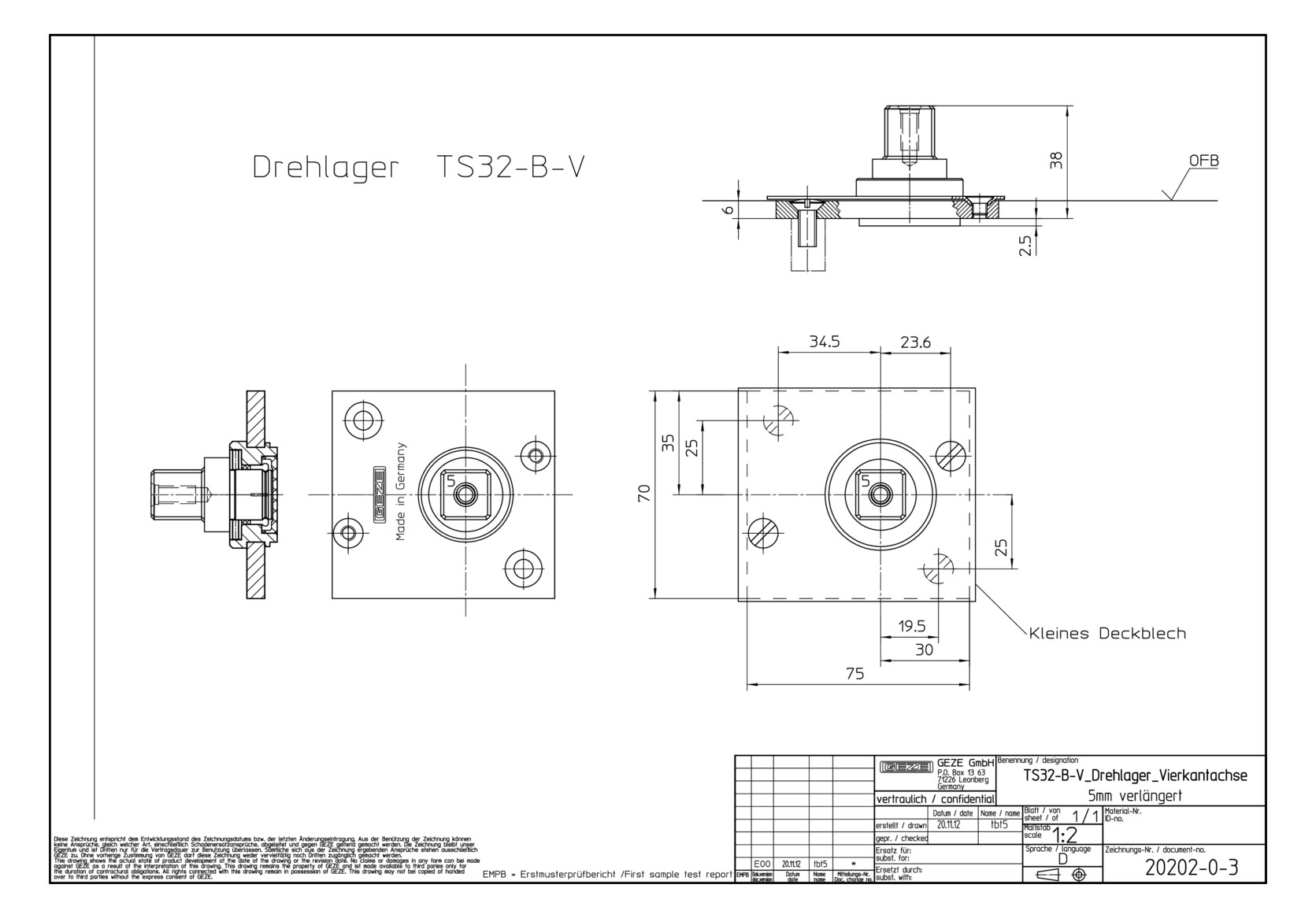 Bild Drehlager TS 32 B silberfarbig - GEZE-1
