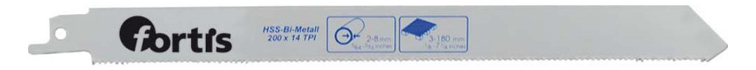 Bild Säbelsägeblatt BiM Länge 200/180mm (5x) Zahnteilung 1,8mm 19x0,9mm für Metall - fortis-0