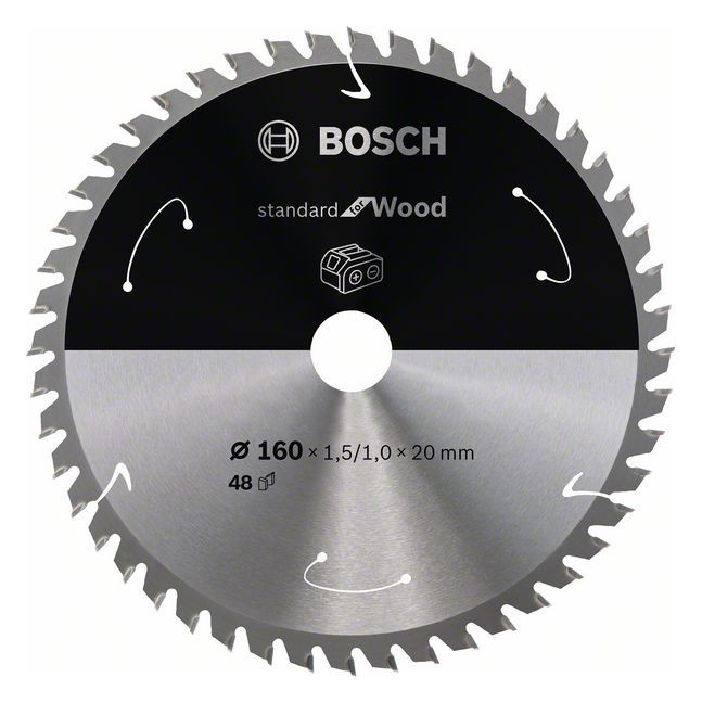 Bild HM-Kreissägeblatt 160x1,5/1x20 48Z WZ Bosch VE à 1 Stück Standard Wood f Akkusäg-0