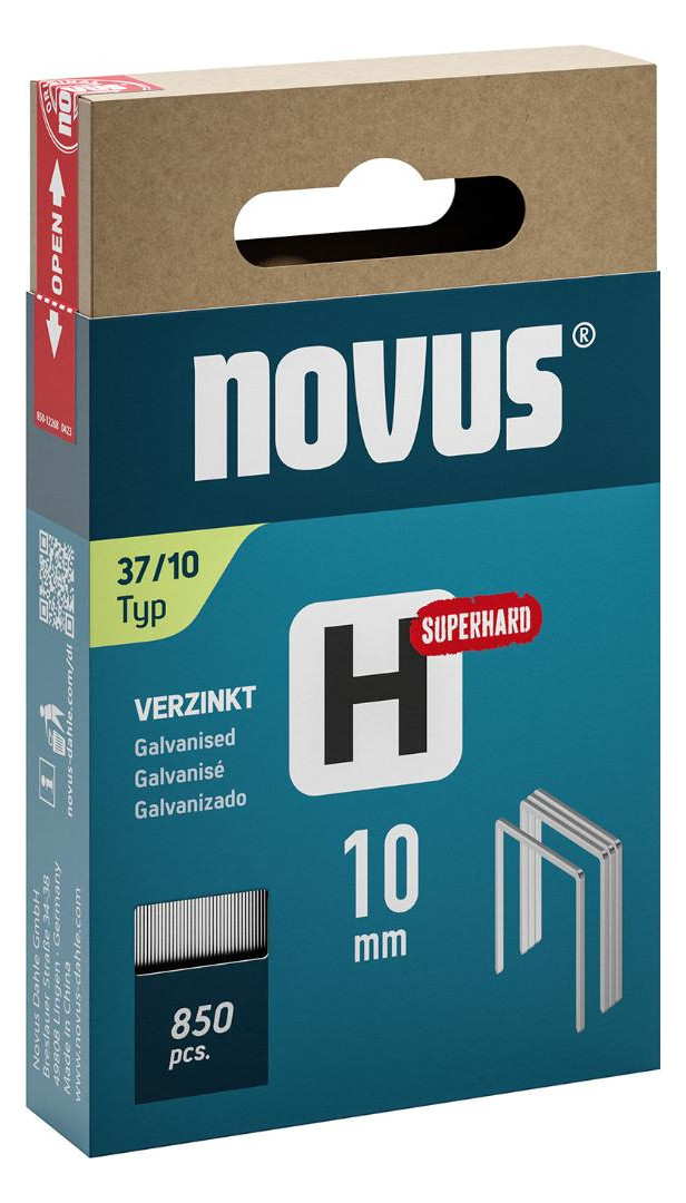 Bild Feindrahtklammer H Typ 37/10 mm ST Novus VE à 850 Stück-0