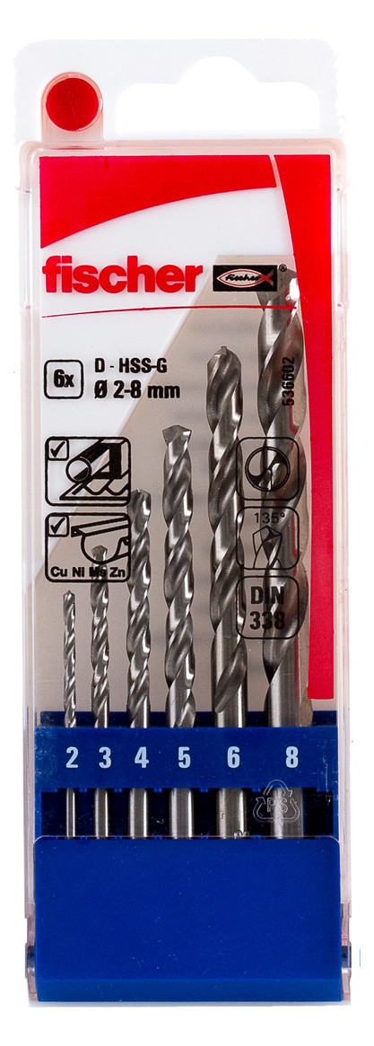 Bild Spiralbohrer-Set D-Set HSS-G 2 - 8 mm - fischer-1