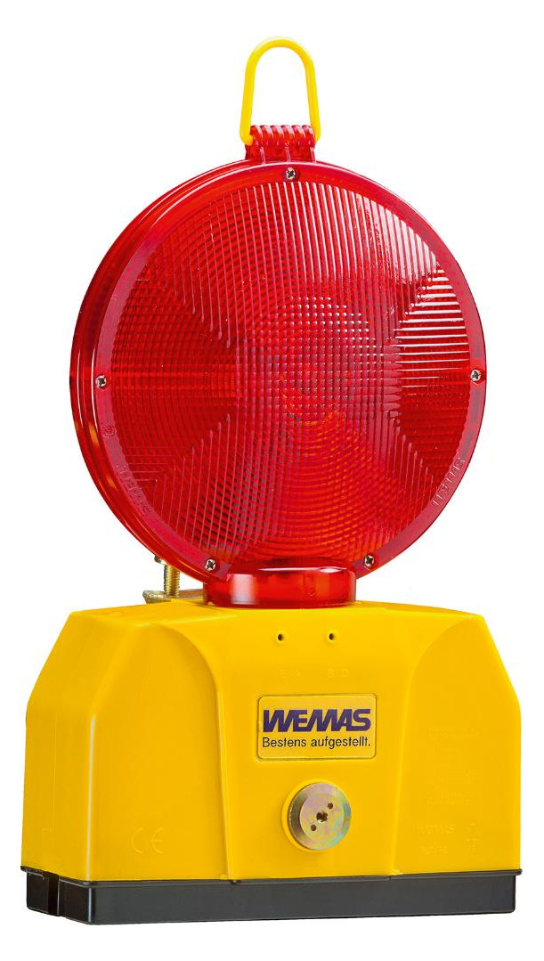 Bild TL-Warnleuchte 2000/180, rot 2, Gehäuse gelb, mit Halter - WEMAS-0