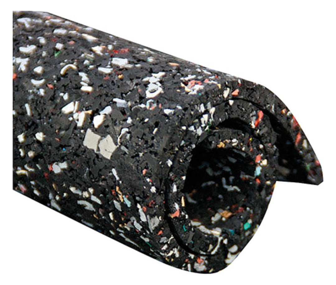 Bild Recyclingmatte Gummi/PU, schwarz-bunt 10 mm, 1500mm 5m - Neutral-0