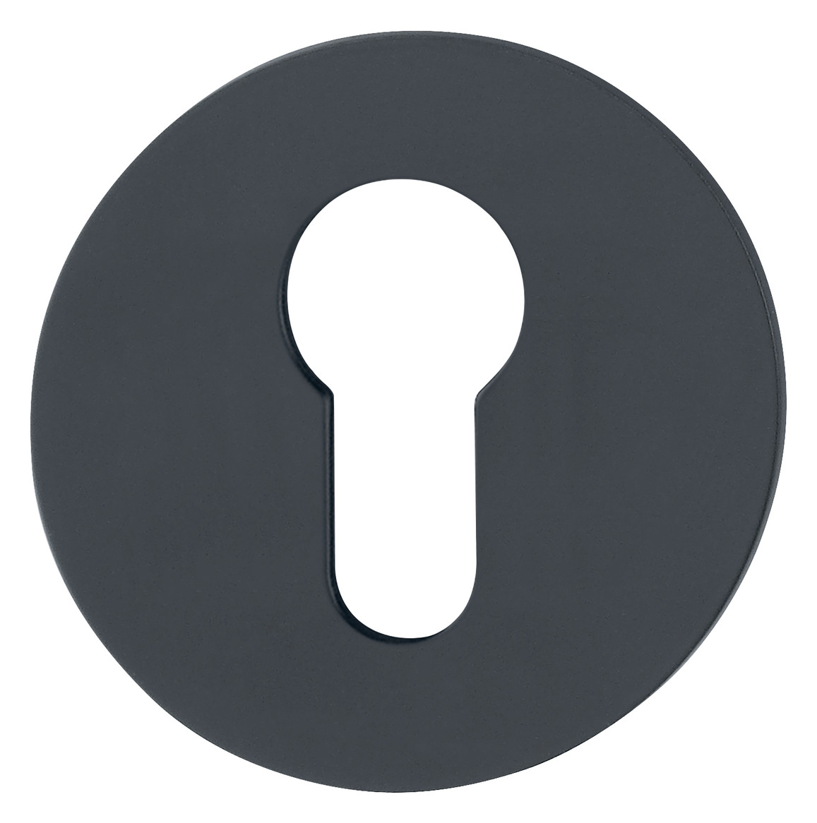 Bild HOPPE Schlüsselrosettenpaar E849NS, außen/innen, rund, mit Stütznocken, Profilzylinder gelocht, 2mm, Türstärke min. 35mm, Türstärke maximal 45mm, schwarz matt-0