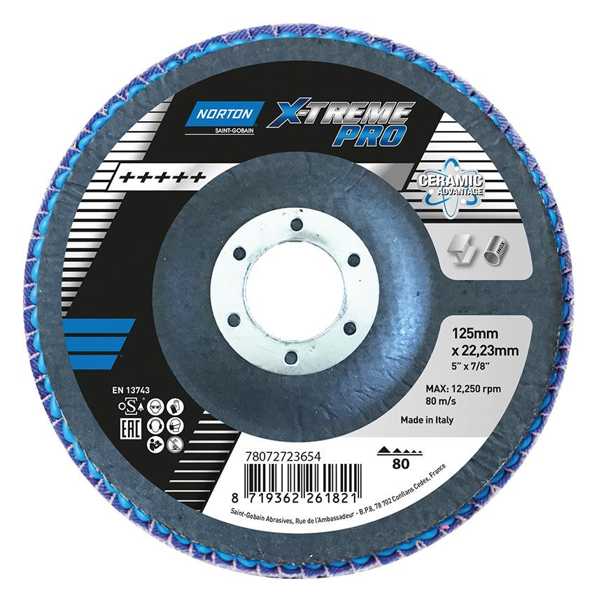 Bild Fächerscheibe X-Treme Pro 125 mm P80 - Norton-0