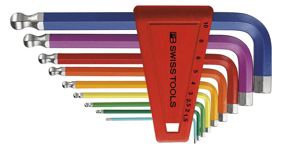 Bild Winkelschraubendreher- Satz im Kunststoffhalter 9-teilig 1,5-10mm Rainbow Kugelk-0