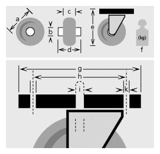 Bild MB-Doppelrolle, mit Feststeller, Rad Ø40mm F86, Kunststoff grau - BS ROLLEN-1