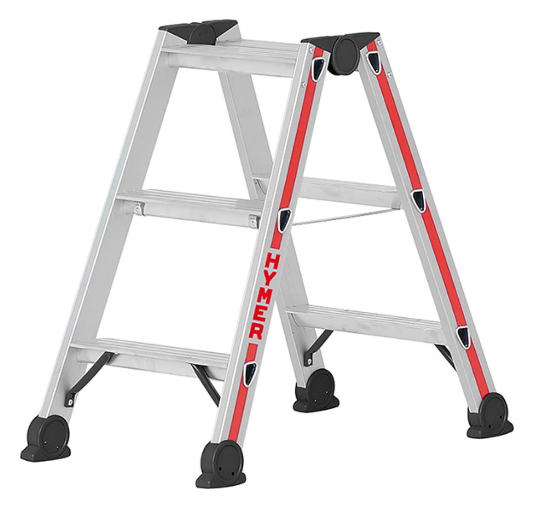 Bild Stufenstehleiter beids 2x3 Stufen AH 1,6 9m HYMER-0