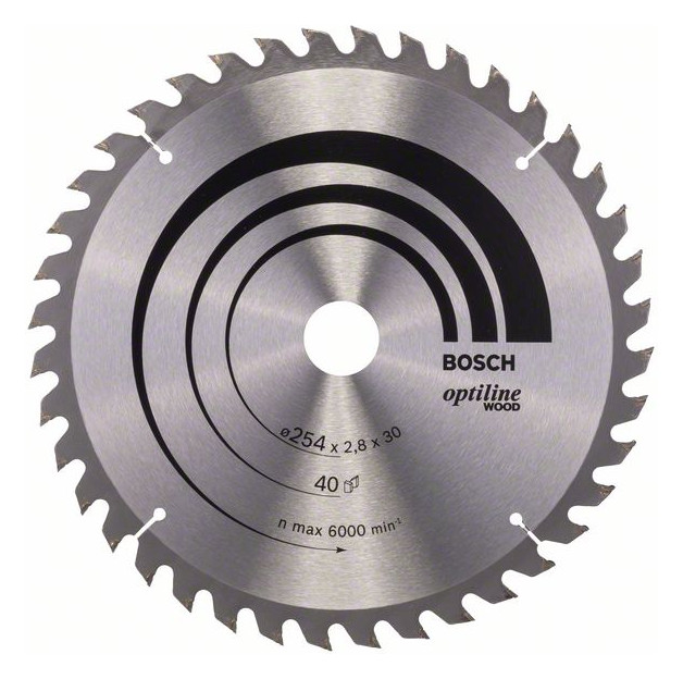 Bild HM-Kreissägeblatt 254x2,8/1,8x30 40Z WZ Bos VE à 1 Stück OptilineWood für Tischsäg - BOSCH-0