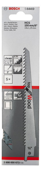 Bild Säbelsägeblatt S 644 D Bosch VE à 5 Stück Top for Wood-1