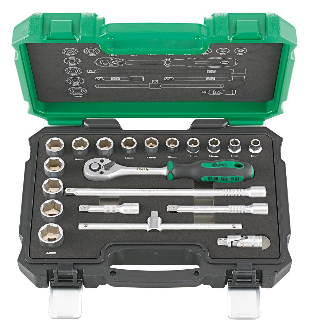 Bild Steckschlüssel-Garnitur 3/8"" 20-teilig FORTIS-0