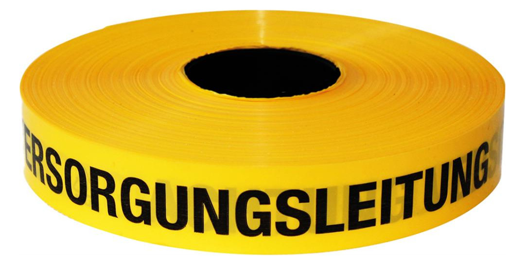 Bild Trassen-Warnband 250 m Acht. Versorgungs leitung gelb - KELMAPLAST-0