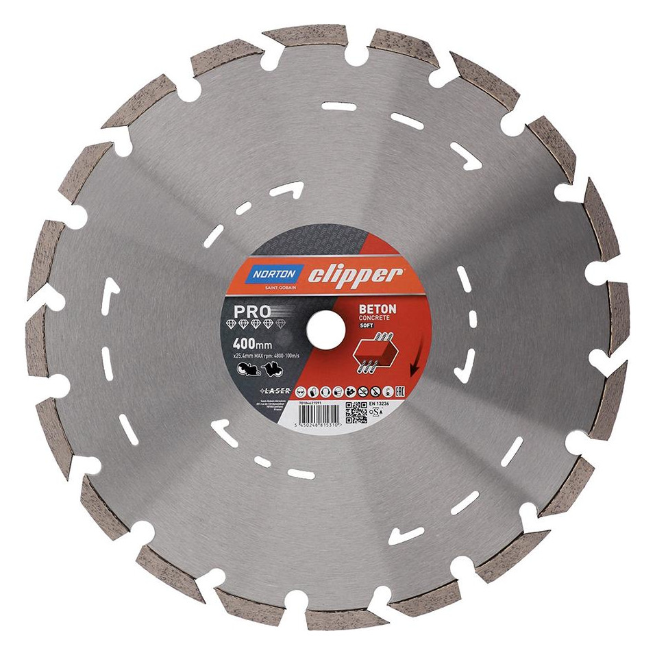 Bild Diamantscheibe Pro Beton Soft II Ø400x25 ,4mm 400X25,4 - Norton-0