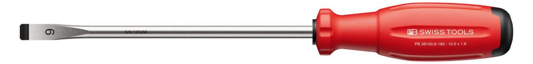 Bild Schraubendreher Schlitz 10 x1,6x180mm Sw issGrip EVO PB Swiss-0