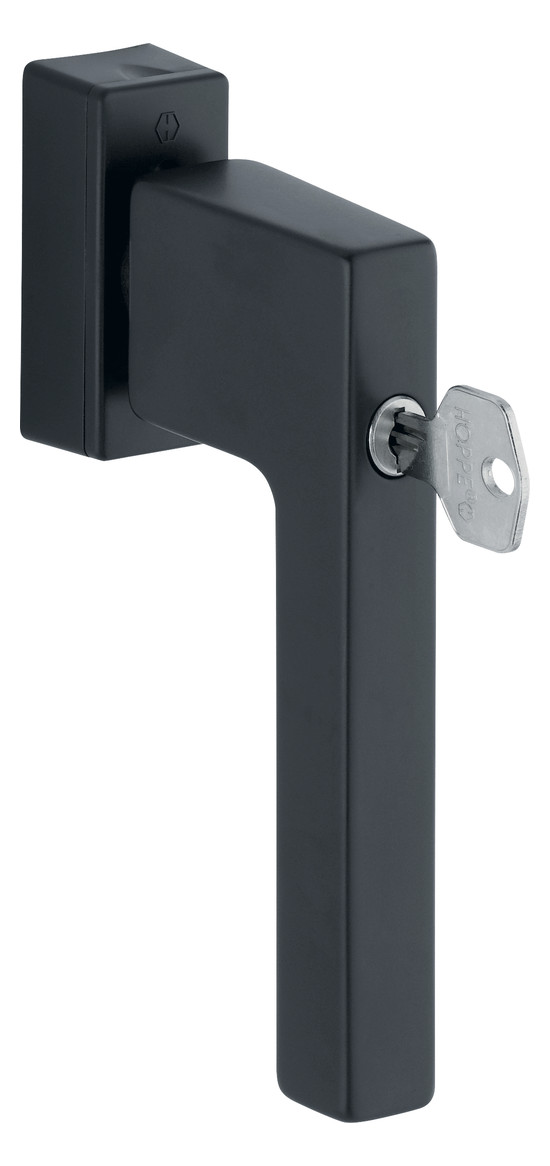 Bild Drehkipp-Fenstergriff, abschließbar, Austin 0769S/UD9024, gleichschließend, DIN Links-Rechts, 7/20-30mm, schwarz matt - HOPPE-0