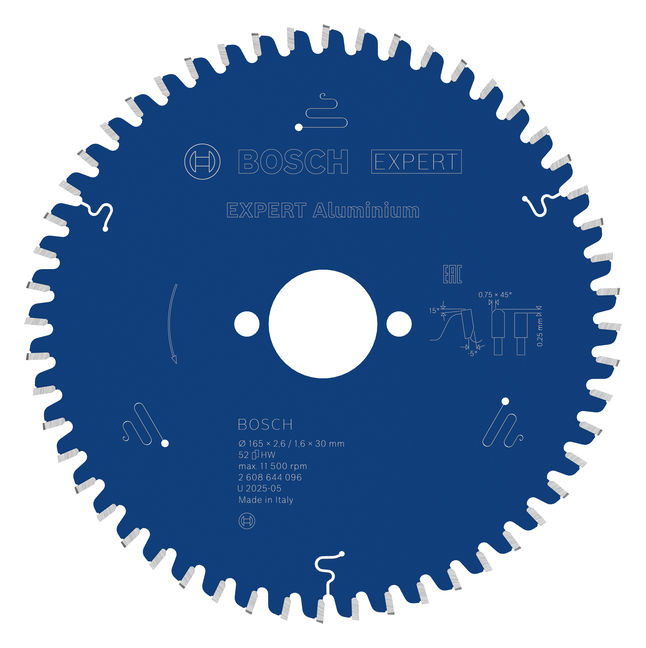 Bild HM Kreissägeblatt 165x2,6x30mm Z52 TF-Bo sch Expert Aluminium - BOSCH-0