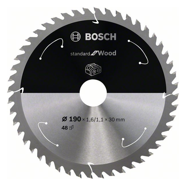 Bild HM-Kreissägeblatt 190x1,6/1,1x30 48Z Bosch VE à 1 Stück Standard Wood f Akkusäge-0