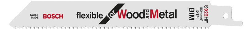 Bild Säbelsägeblatt S 922 HF Bosch VE à 100 S tück Flexible f Wood and Metal-0