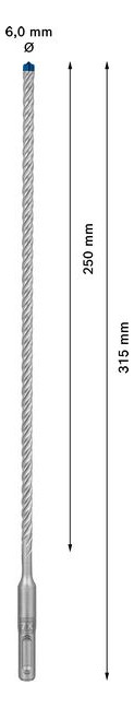 Bild Hammerbohrer EXPERT 6x250x315mm Bosch VE à 1 Stück SDS plus-7X-2