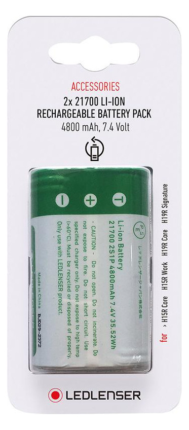 Bild Ersatzakku 2x21700 3,7V 4800mAh Ledlense r - LEDLENSER-0