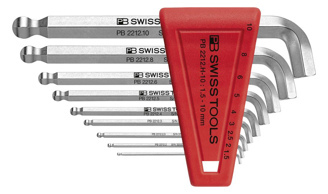 Bild Winkelschraubendreher- Satz im Kunststoffhalter 9-teilig 1,5-10mm 100Grad Kugelk - PB-0