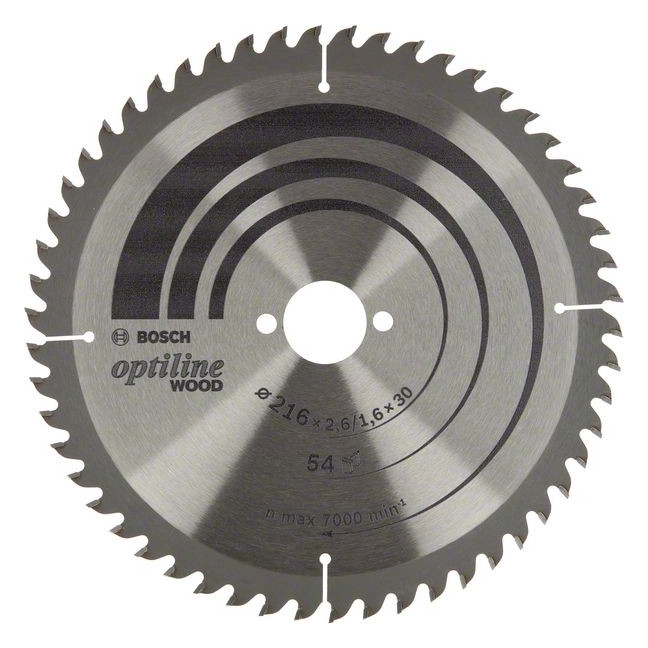 Bild HM-Kreissägeblatt 216x2,6/1,6x30 54Z WZ Bos VE à 1 Stück OptilineWood für Tischsäg - BOSCH-0