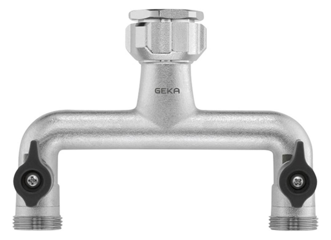 Bild Zweiwegeventil vertikal IG G3/4+G1 2xAG G3/4MS Cr - GEKA-0