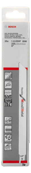 Bild Säbelsägeblatt S 1122 VF Bosch VE à 25 Stück Flexible f Wood and Metal-1
