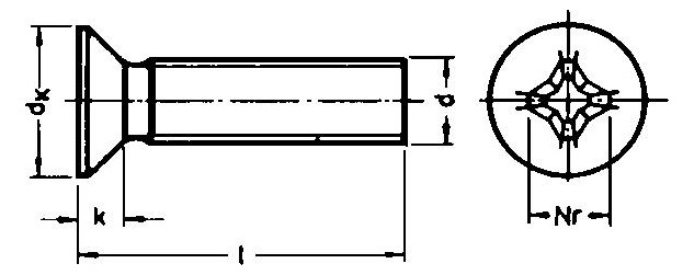 Bild Gewindeschrauben Senkkopf verzinkt M 6 x 100 DIN 965-1