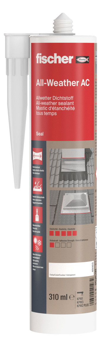Allwetterdichtst. Premium DDK TR transparent,310 ml - fischer - 2